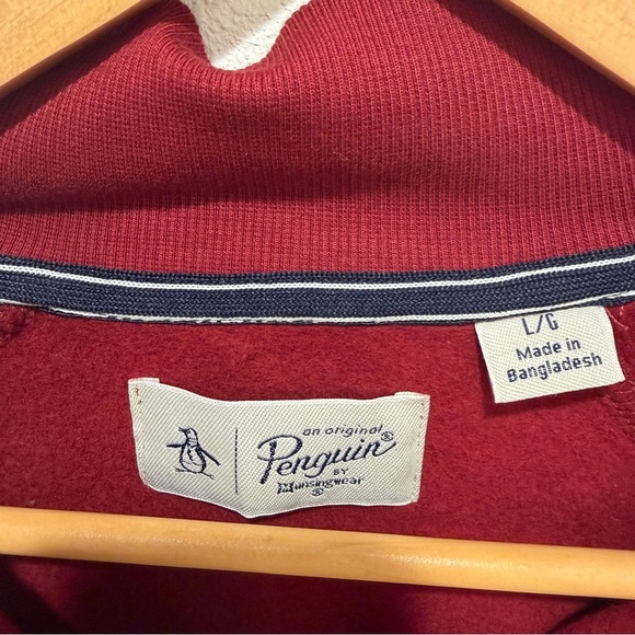 Original Penguin Red Track Jacket with Blue Accents Size L - Picture 2 of 4
